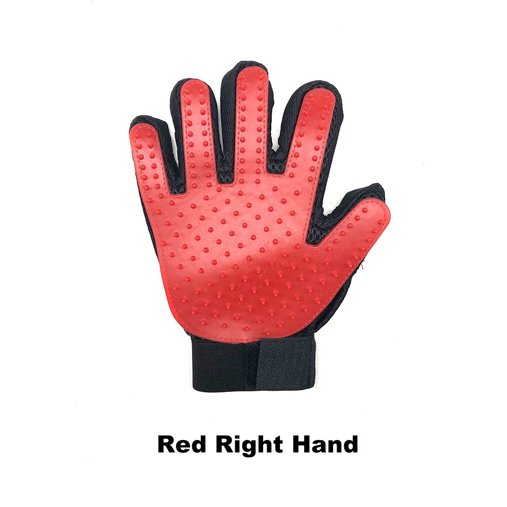 Katze Pflege Handschuh für Katze Kamm für Haar Kardieren Gute für Katzen Zubehör Produkte für Haustiere Salon Pinsel Gatos Accesorios: rot Rechts