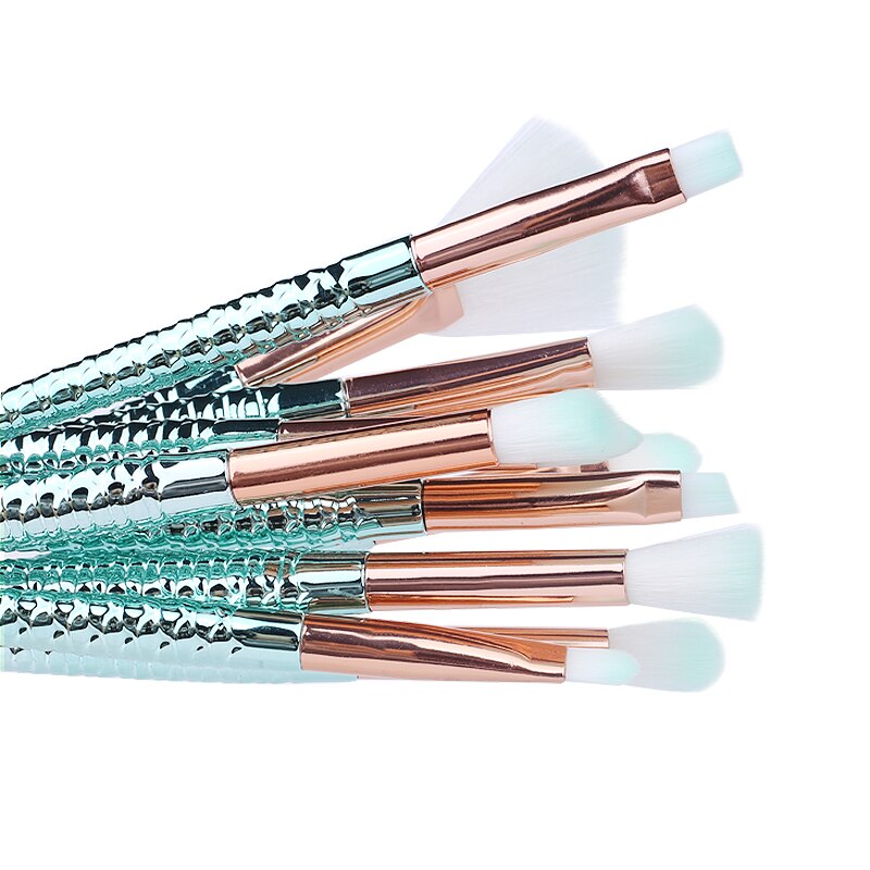 Kit de pincéis de maquiagem pçs/lote, kit de cosméticos de alta qualidade com pincel de sereia, iluminador, base, rosto, sombra, lábios, artista