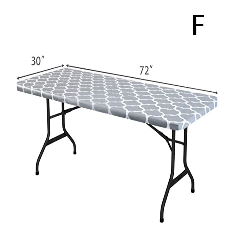 Mantel de vinilo de plástico para mesa plegable, tela de mesa Rectangular ajustada para 6 pies, tamaño 32x72 pulgadas, (180x75 cm): 06