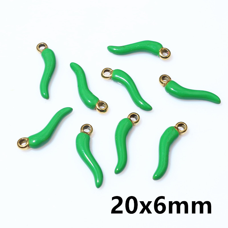 10 Stück Emaille Chili Pfeffer Reize Anhänger Multi Farben Für DIY Schmuck Herstellung Ohrringe Halskette Anhänger Zubehör Ergebnisse: Rose Gold Farbe