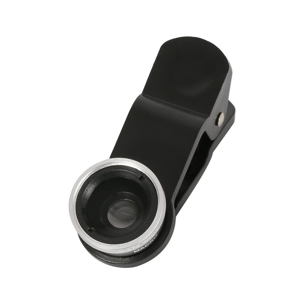 Colorful 3-in-1 Multifunctional Phone Lens Kit Fish Lens Macro Lens Wide Angle Lens Transform Phone Into Camera: Silver