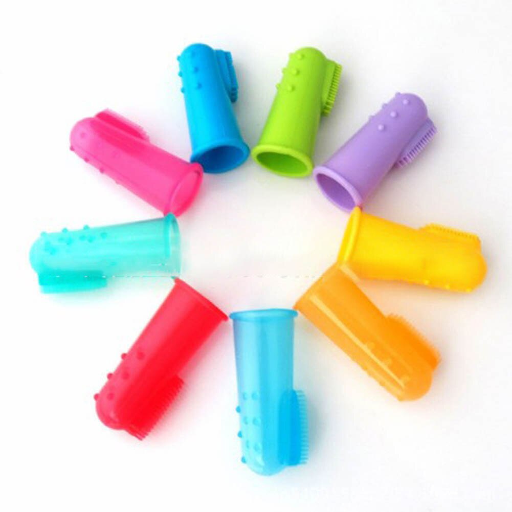 pet Finger Toothbrush Dog Dental Care Cleaning Products Teeth Care Brush Silicone Finger Toothbrush Anti-Bite Toys Pet Supplies