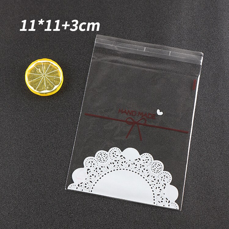 Dentelle blanche en plastique auto-adhésive de alimentaire, 100 pièces, fournitures pour fête de mariage, emballage pour bonbons cookies: 50Pcs / 03
