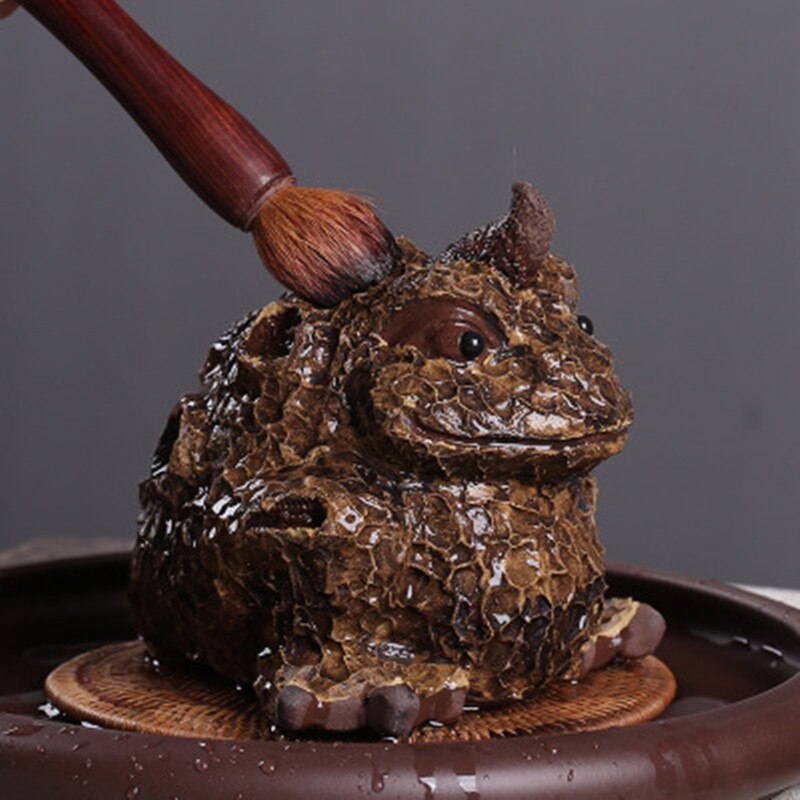 Strange Toad Purple Sand Tea Pet Decoration Sculpture Handmade Bark Jinchan Small Tea Ceremony Accessories Collection
