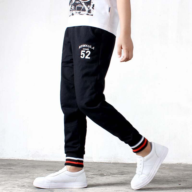 IENENS niños Pantalones deportivos de primavera pantalones de cintura elástica 5-15Y otoño Niño Pantalones de algodón para correr niños niñas pantalones de salida