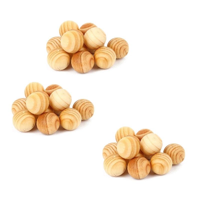 30X Natural Cedar Wood Moth Balls Lavender Camphor Repellent Wardrobe Clothes Drawer: Default Title