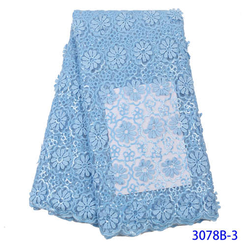 Franse Mesh Kant Stof Afrikaanse Kant Stof Nigeriaanse Veters Stoffen met Pailletten voor Jurken KS3078B: Picture 3