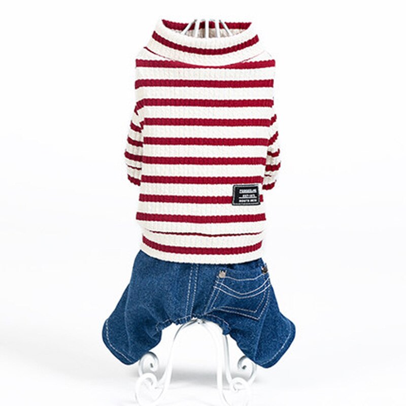 Ropa para perros y gatos, pantalones de vestir para cachorros, suéter informal para perros pequeños de peluche, ropa de cuatro pies para mascotas, primavera y verano: Rojo / XL