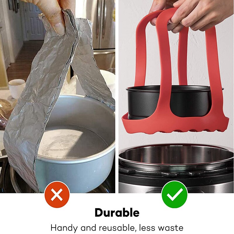 Pressure Cooker Sling Silicone Bakeware Lifter Cookers Anti-slip Drain Pad Heat Insulated Mat Egg Rack Kitchen Accessories