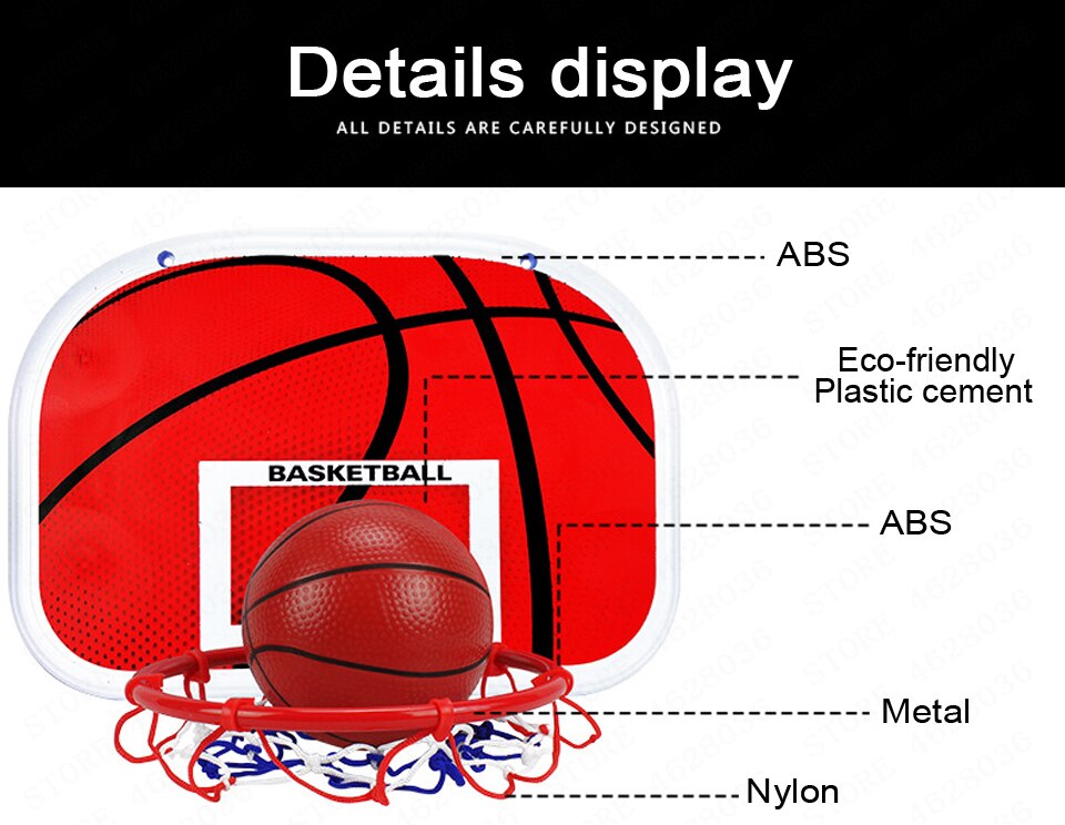 Barn voksne utendørs innendørs basketball bakplate metall felg ball stativ borefri veggmontert klebrig krok vindu dør sportsspill