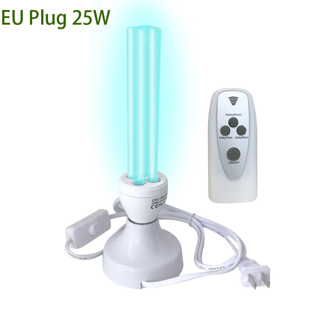 Keimtötende Licht UV Quarz Lampe 15W 25W UVC Uv lampe Fernbedienung Timing Bakterizide Lampe Für home und Keimtötende: 25W EU / 110V