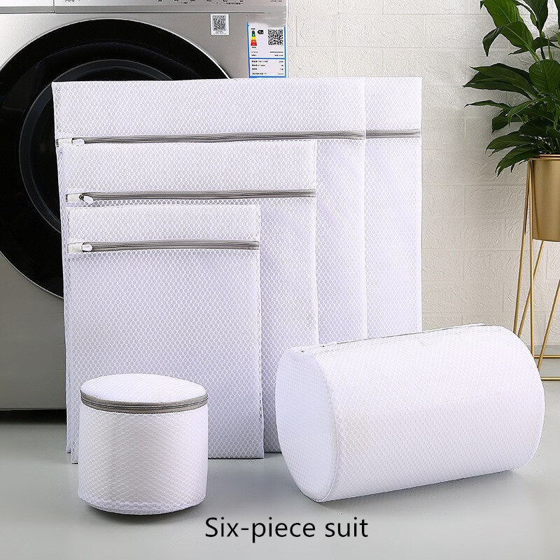 Waszak Wasmachine Huishoudelijke Anti-Vervorming Dikke Honingraat Mesh Beha Waszak Bescherming Kleding Filter Netje: 6 pieces  Color 7