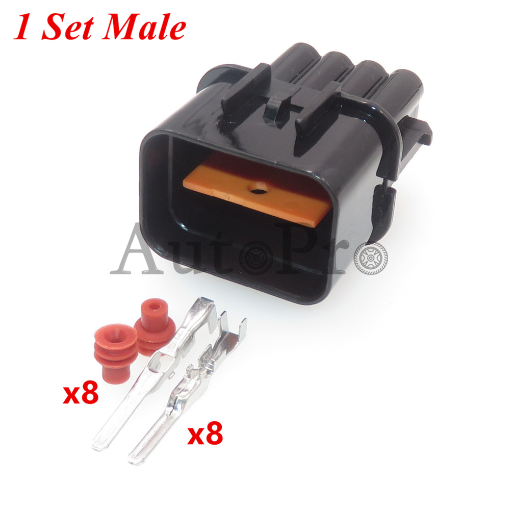 Conjunto de conector automático de 8 orificios, PB625-08027, Faro de automóvil, enchufe de Cable eléctrico, PB621-08020, 1 Juego: Blanco