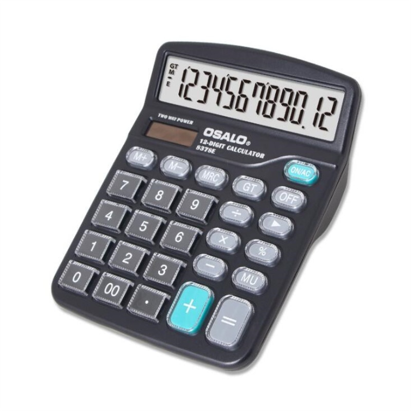 837se solar-tischrechner, dual-power, transparente taste, 12- bit-rechner für büro, finanzen, schule