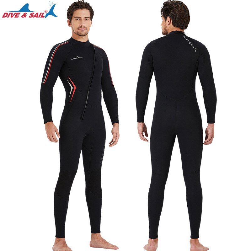 Uomo 3MM Neoprene Full-Body Scuba mute da sub calde cerniera anteriore surf Snorkeling pesca subacquea mute bagnate nuoto