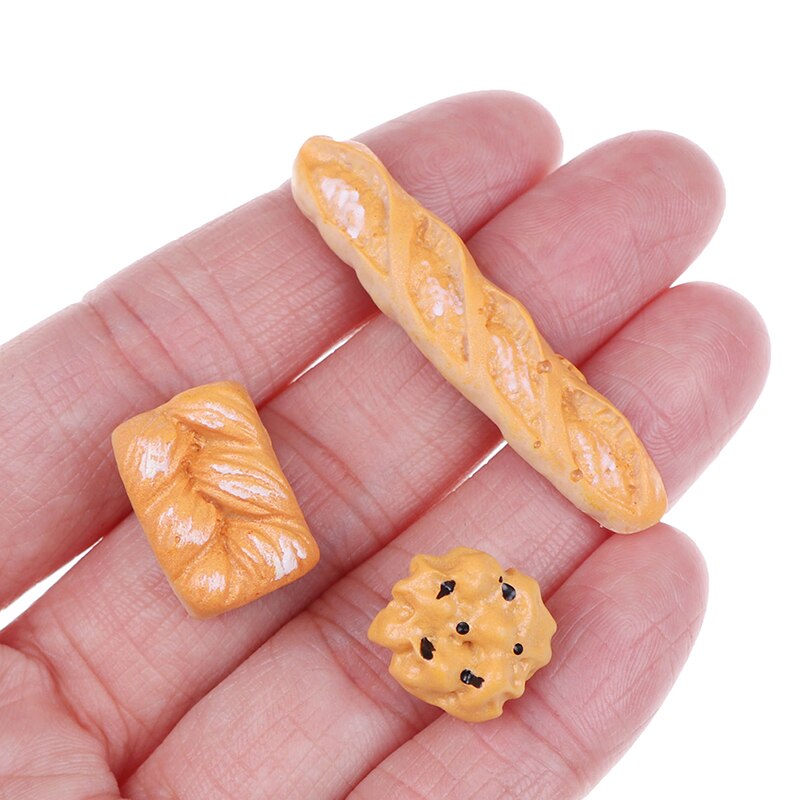 6Pcs/set 1:12 Bakery Bread Kitchen Food Items Miniature Vintage Accessories for Dollhouse Mini Artificial Bread