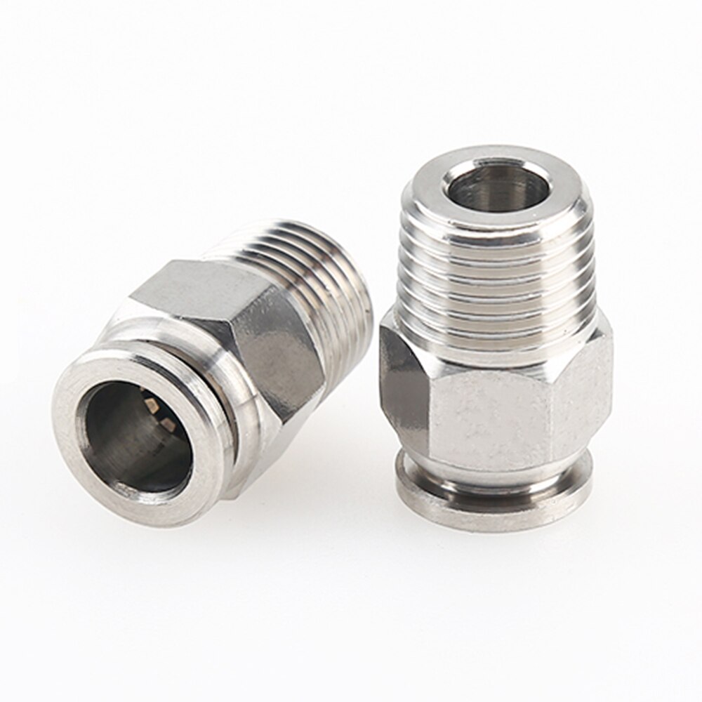 PC 1/8" 1/4" 3/8" 1/2" BSP external thread 304 stainless steel pipe pneumatic quick coupling trachea hose quick coupling