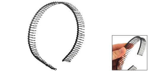 SODIAL(R) denti in metallo pettine fascia per capelli cerchietto per capelli nero per donna: Default Title