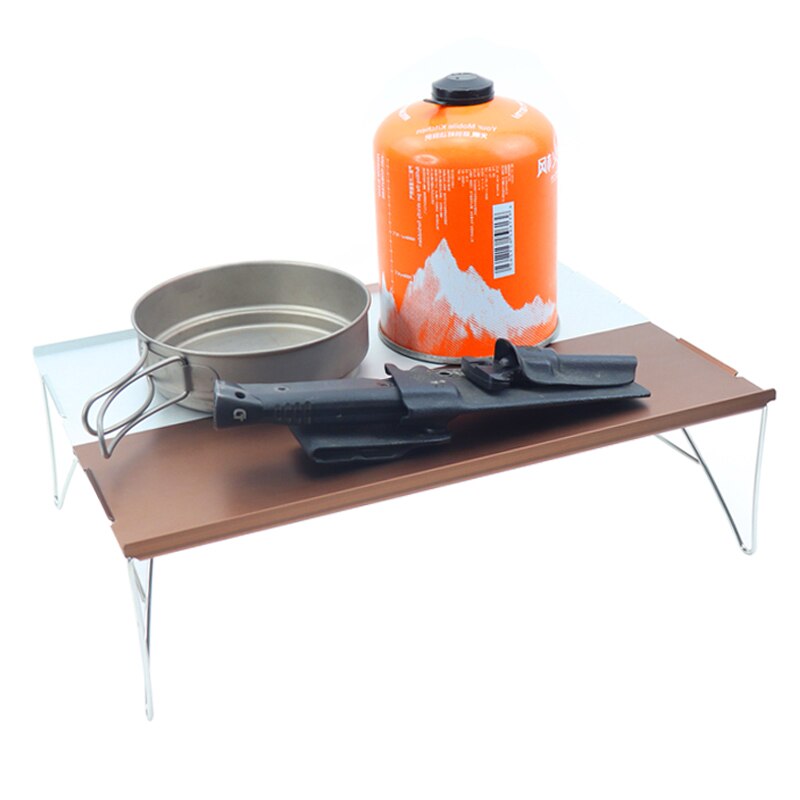 2 stk ultralet kompakt mini strand picnic folde aluminiumslegering bord med bærepose
