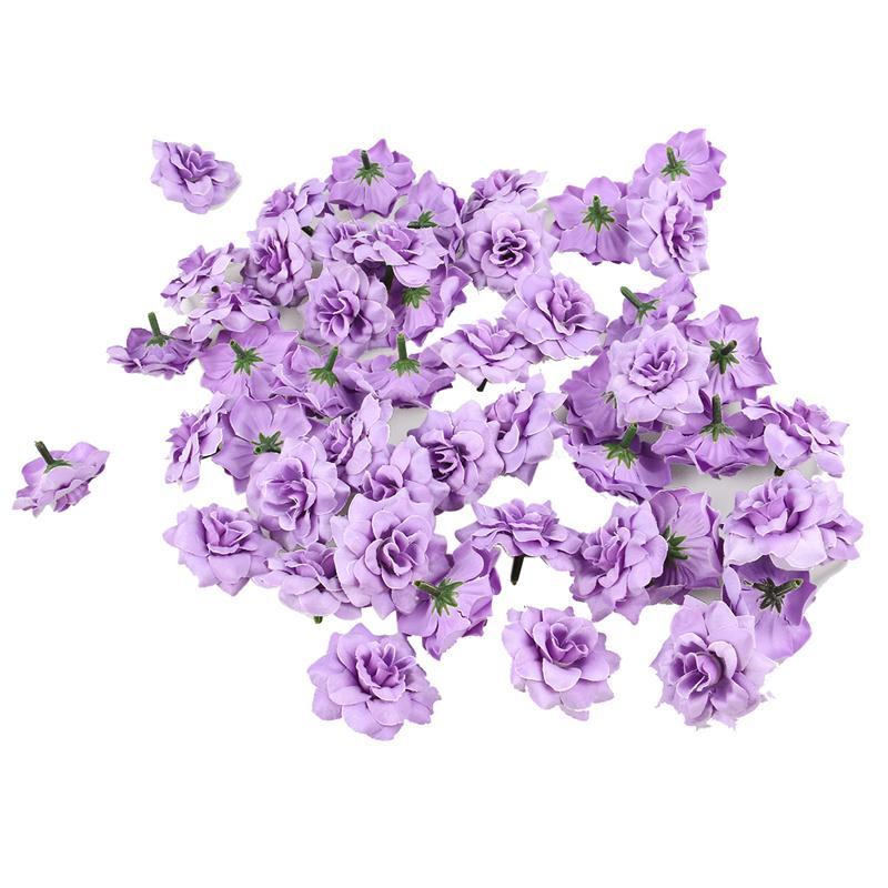 50pcs Silk Rose Flower Heads Artificial Flowers Wedding Decoration Simulation Flower Home Decor For Scrapbooking Handicraft: 5