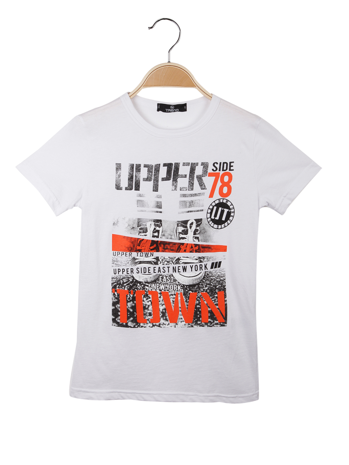 Katoenen t-shirt met print: BIANC / 8
