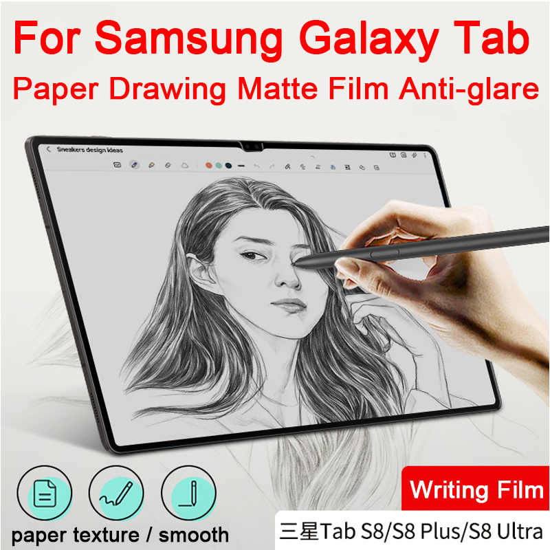 Papier do rysowania do Samsung Galaxy Tab S6 Lite 10.4/A7/A8/S7 11 Plus/FE 12.4 S8 Ultra S5E matowy ochraniacz ekranu przeciwodblaskowy