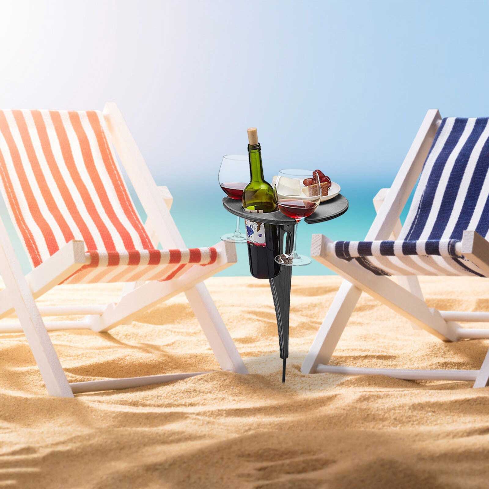 Outdoor Portable Foldable Wine Table Summer Party Camping Wine Rack Lawn Wine Rack Outdoor Picnic Convenient To Place Tables