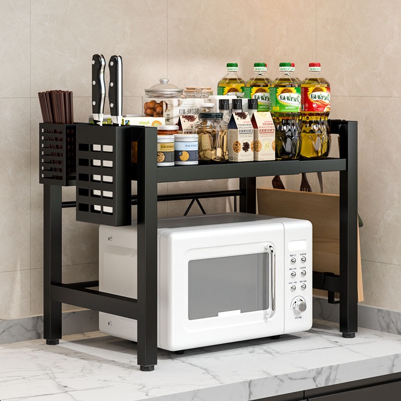 Support de rangement de cuisine, support d'assaisonnement, support de stockage de micro-ondes, four multicouche, minimalisme moderne, organisateur d'accessoires de cuisine permettant de gagner de l'espace