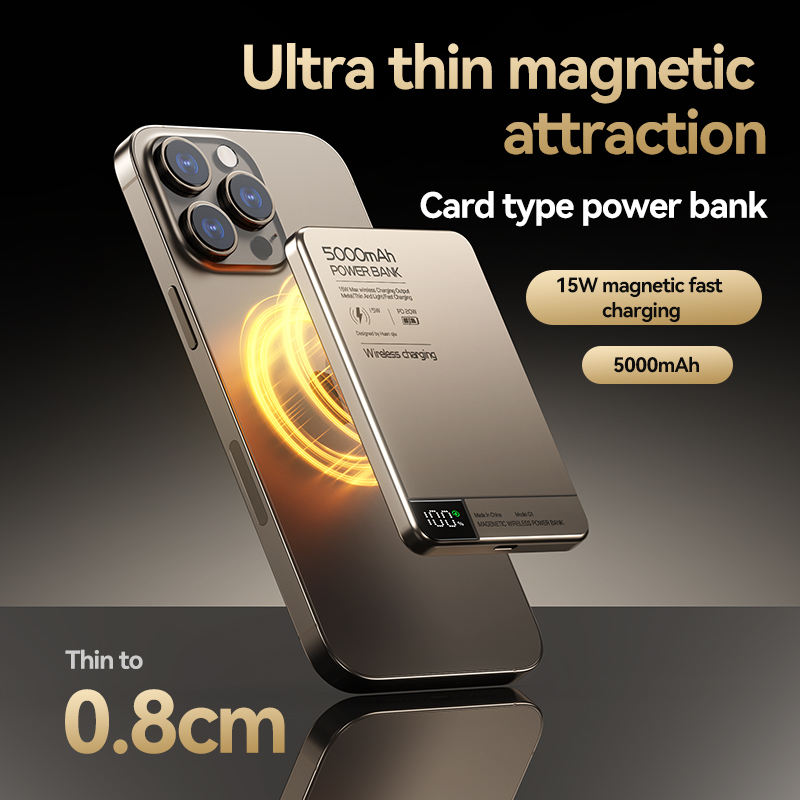 Banco de energía inalámbrico magnético de 10000mAh para MagSafe, carga rápida, batería portátil delgada de alta capacidad para iPhone 16/15/14/13/12