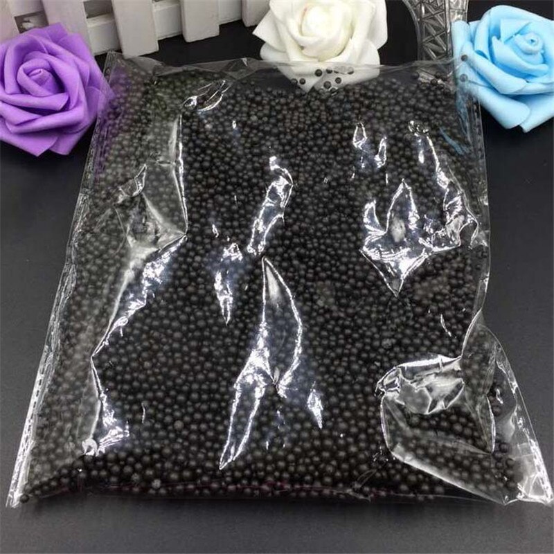 1 paczka 10g przezroczysty balon bańka wypełniacz piankowy styropianowe kulki butelka DIY śnieg błoto cząstki akcesoria Tiny koraliki piankowe: Black