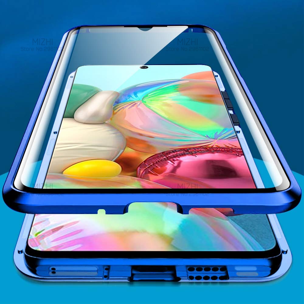 360 Caixa De Vidro De dupla Face Para Samsung Galaxy A21s 2020 Magnético Tampa De Metal de Volta Para Samsung A21s um 21 s 21 s a217f Coque 6.5