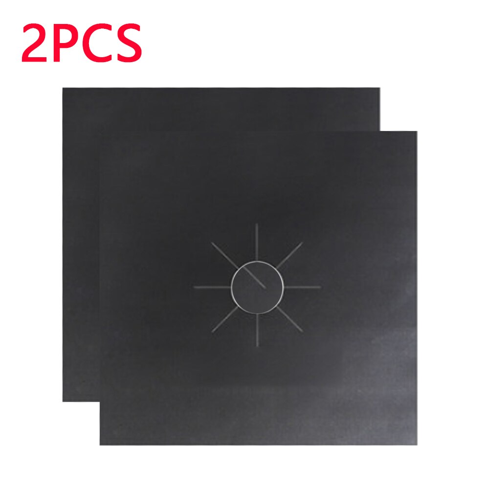 Stove Protector Cover Liner Gas Stove Stovetop Burner Protector Stove Clean Mat Pad Kitchen Accessories Mat Cooker Cover: 2pcs-black