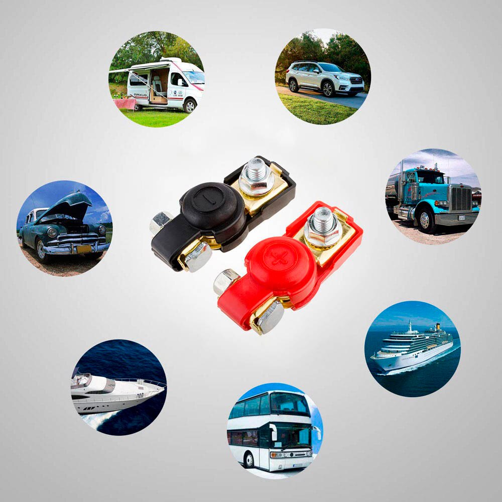 Battery terminals with protective caps, battery terminals, car battery terminals (2 pieces/set)