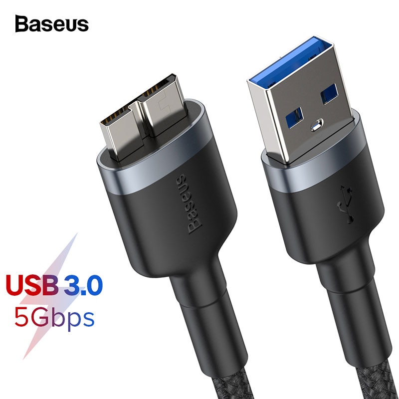 Baseus Usb 3.0 Naar Micro B Kabel 5 Gb Snelle Usb Type Een Micro-B Data Kabel Voor Samsung s5 Note 3 Hdd Externe Harde Schijf Schijf Cord