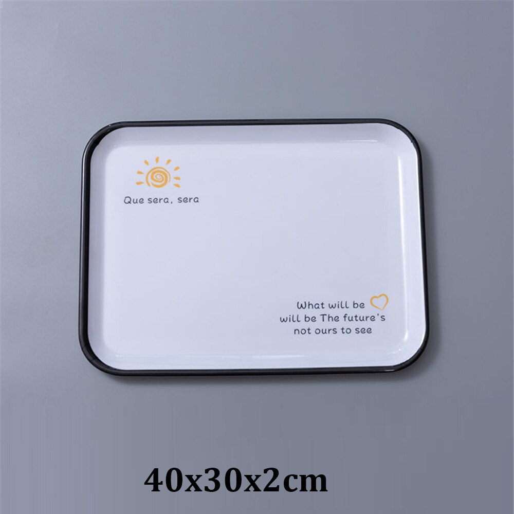 Thee Ontbijt Brood Snack Opslag Trays Plastic Dessert Dienblad Vierkante Accessoires Cosmetica Schotel: Sun40x30x2cm