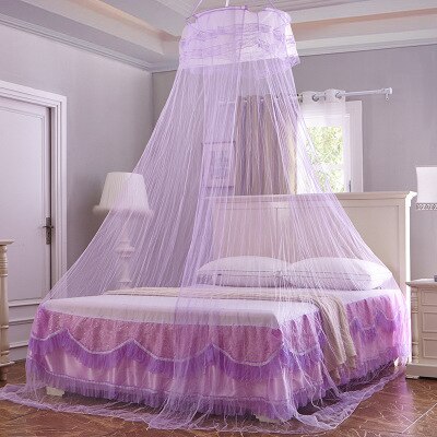 Princess Free Installation of Mosquito Nets Encryption Anti-mosquito Heightening Round Ceiling Dome Mosquito Tent: purple