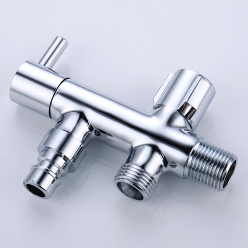Brass Kitchen Bathroom Accessories Double Outlet Angle Valve for Shower Head Toilet Basin Water Heater Angle Valves Water Tap