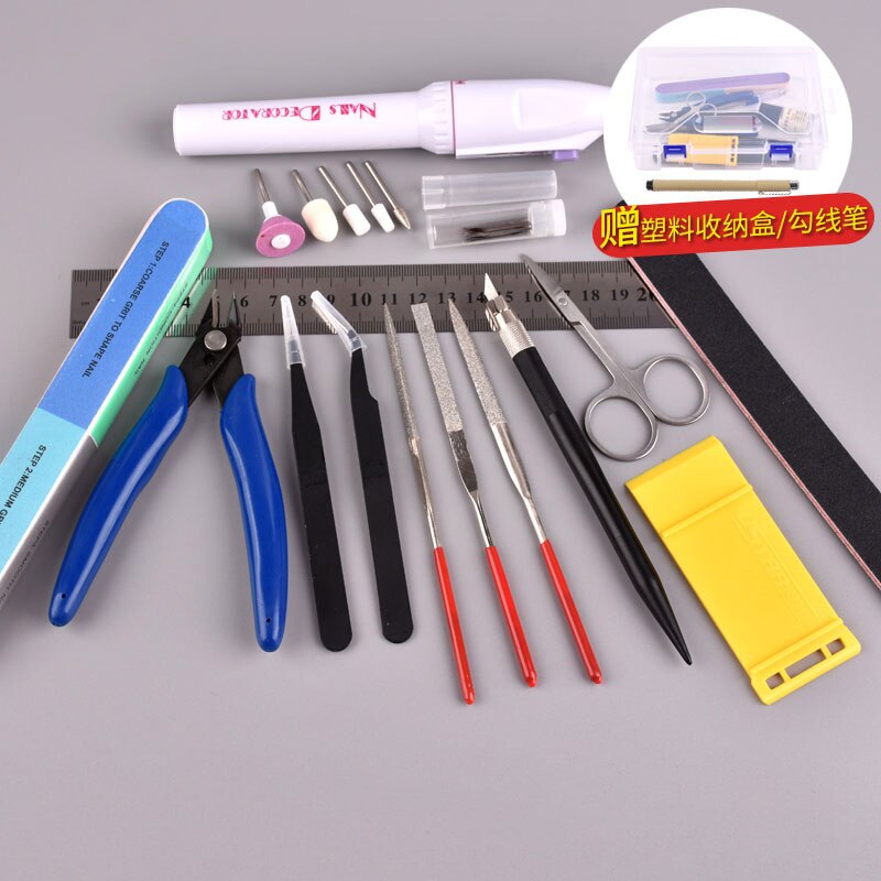 DIY Hobby Model Building Tools Set Accessories For Gundam Tools Cutting Mat Grinding Machine Polishing Tools Kit