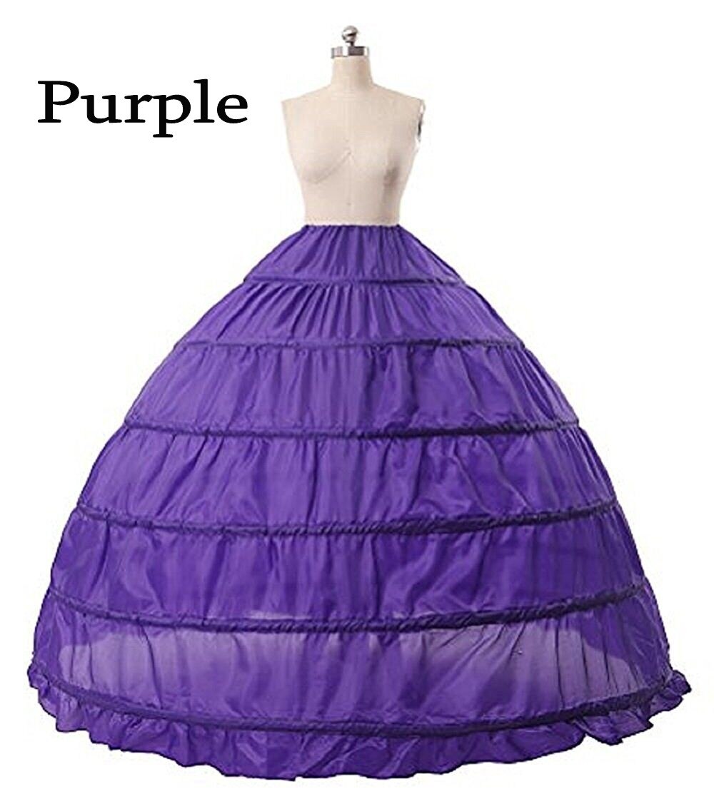 Bridal Petticoat 6 Hoops Ball Gown Petticoat Crinoline Slip Underskirt Bridal Prom Dress Petticoat Purple Red Blue Big Petticoat