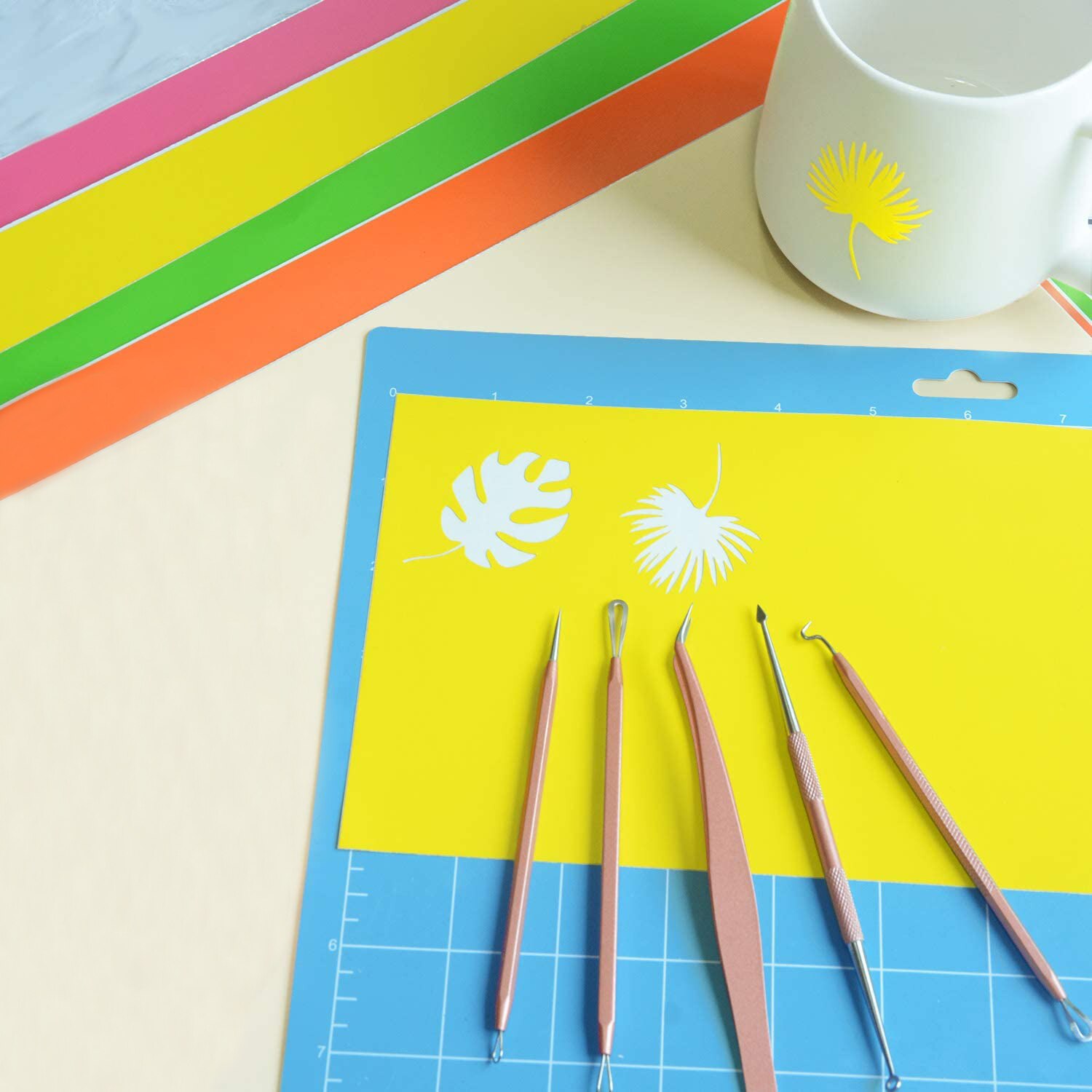 5 Pieces Craft Vinyl Weeding Tool Kit Paper Craft Sewing Lettering Permanent Adhesive Vinyl HTV Precision Stainless Steel Tools