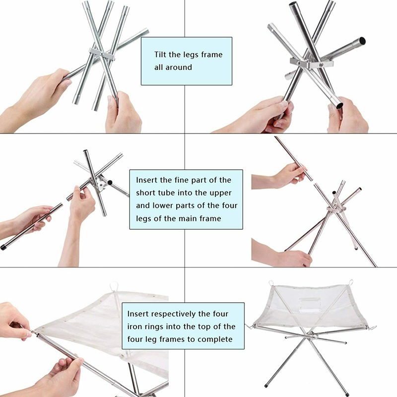 Portable Outdoor Fire Pit Kit Home Garden Outdoor Fire Pit Camping Mesh Fireplace Foldable Fire Pit For