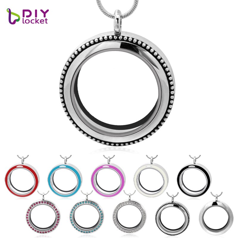 !! 5pcs/lot 30mm Round twist living locket pendant floating charm locket (chains included) LSFL024*5