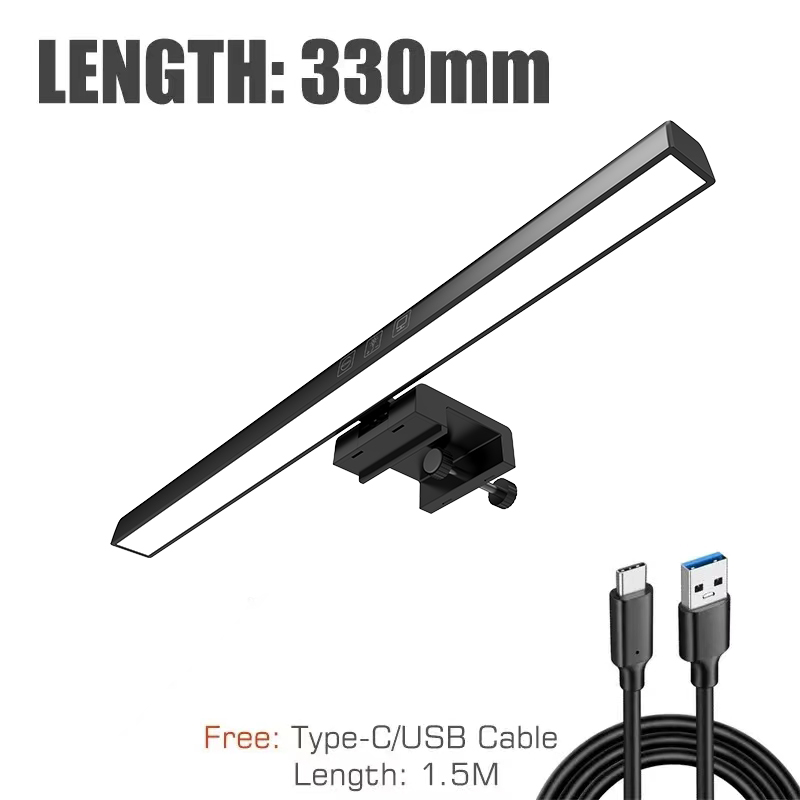 Barra de luz Led RGB para Monitor de ordenador, 60cm, pantalla de ritmo musical, luz colgante, atenuación, lámpara nocturna de ambiente para juegos/estudio/trabajo: Rojo
