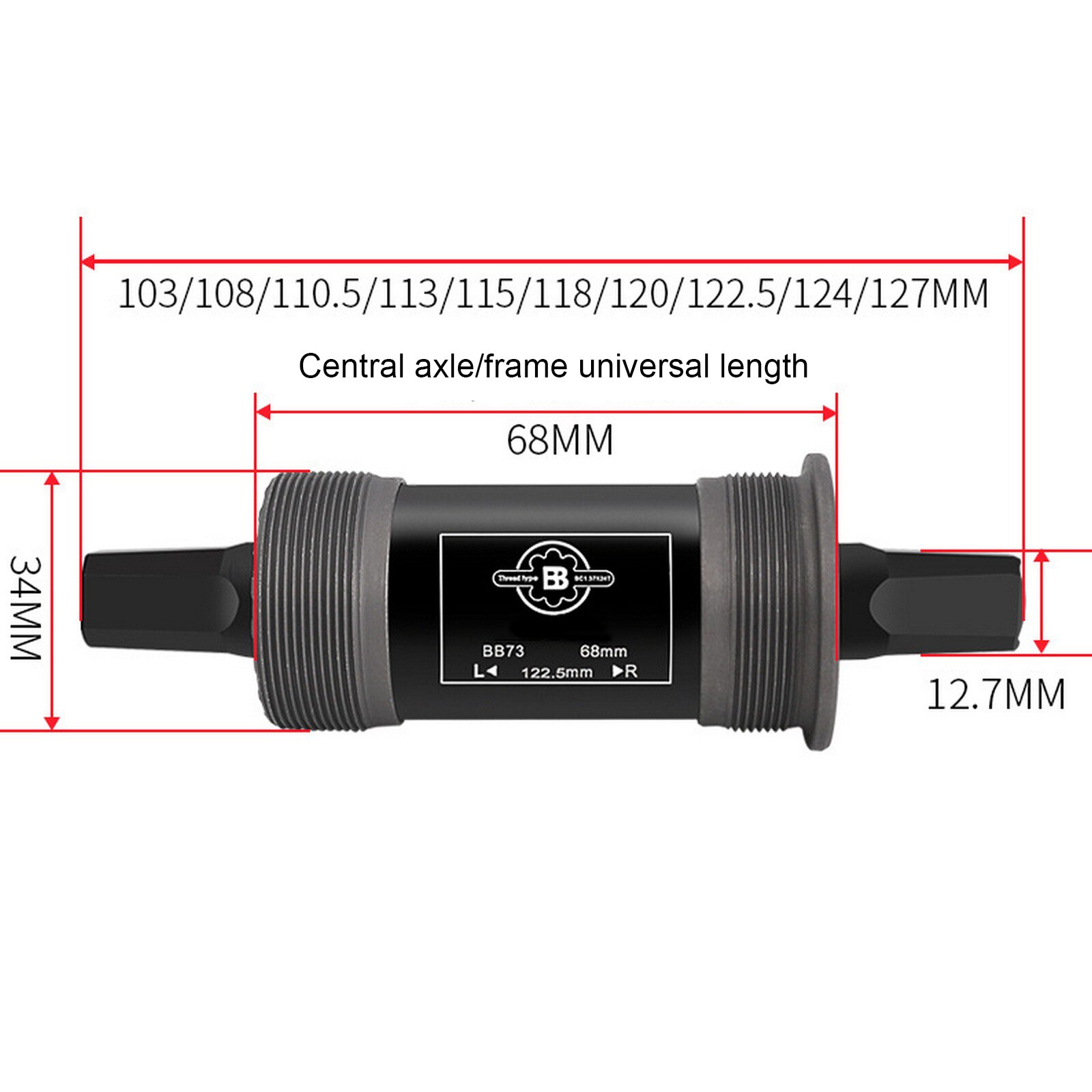 Vierkante Mtb Fiets Trapas 68Mm Fiets Vierkante Taper Schroefdraad Trapas Bb Voor Vierkante Tapered Crankstel