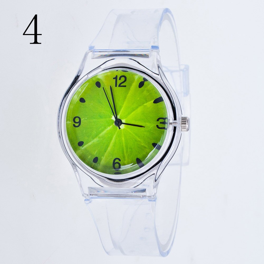 Kvinder armbåndsure plast tegneserie ur gennemsigtig rem studerende sport ure dame piger afslappet quartz ur 88. jan: 4