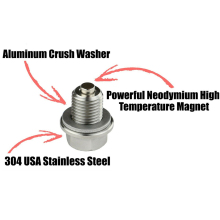 M14*1.5Auto Screw Cap Magnetic Oil Drain Plug Neo Magnets Oil Drain Sump Nut Drain Bolt Silver For Auto Car Accessories Tools