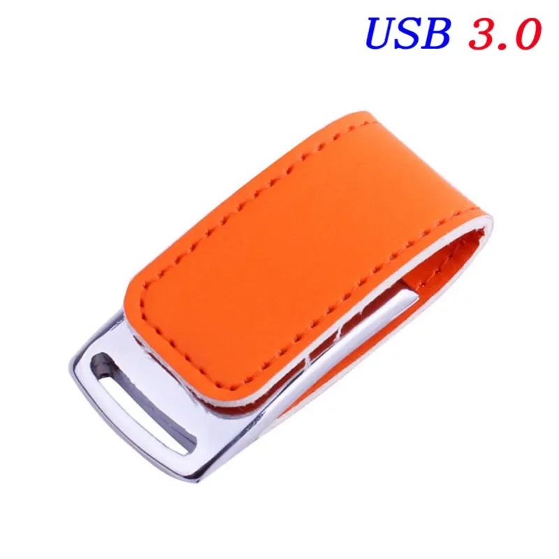 JASTER USB 3,0 unidad Flash con logotipo personalizado gratis, , memoria Stick, disco U de cuero y Metal, 32GB, 64GB, 128GB,: YELLOW / 128 GB