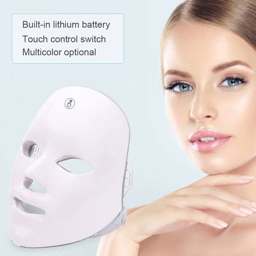 7 Colors Led Facial Mask Photon Therapy Light Energy Beauty Mask Anti Acne Wrinkle Whitening Spot Removal Skin Care Face Care