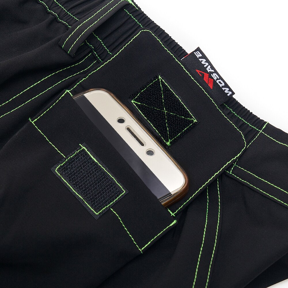 Wosawe mænd & #39 ;s korte ciclismo cykelshorts multi pocket mtb vandafvisende quick dry cykel bjergbukser motorcykel shorts