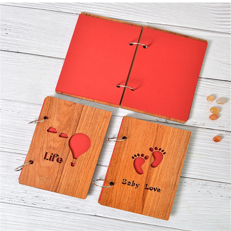Album Photo en bois de 6 pouces, fait à la main, feuille ample, collé, pour bébés amoureux, mariage, DIY bricolage, Photo commémorative,